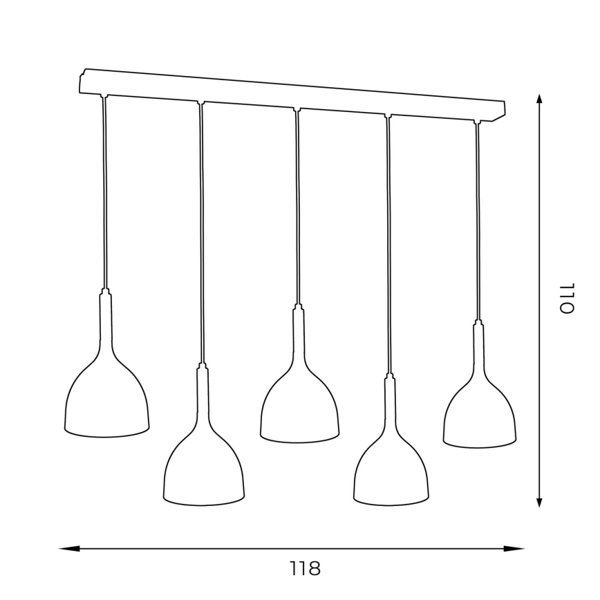 Luster na lanku NOAK 5xE27/15W/230V biela/buk