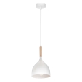 Luster na lanku NOAK WOOD 1xE27/15W/230V biela/buk