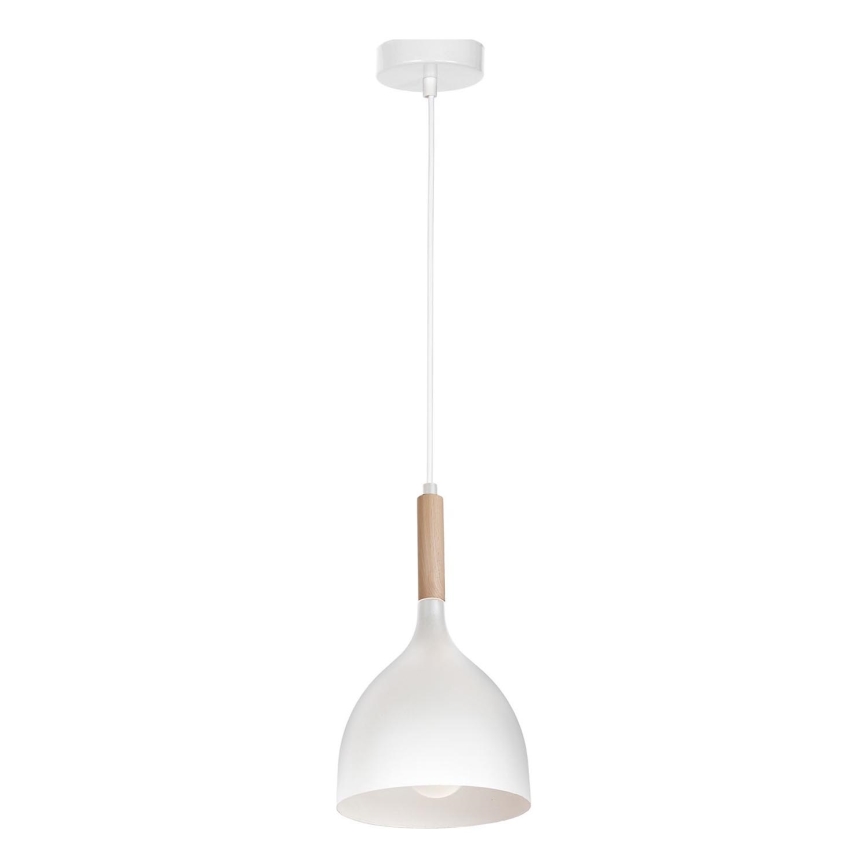 Luster na lanku NOAK WOOD 1xE27/15W/230V biela/buk