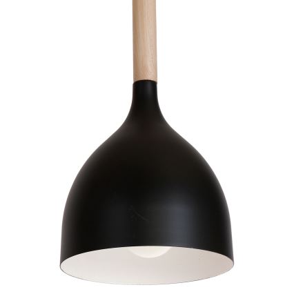 Luster na lanku NOAK WOOD 1xE27/15W/230V čierna/buk