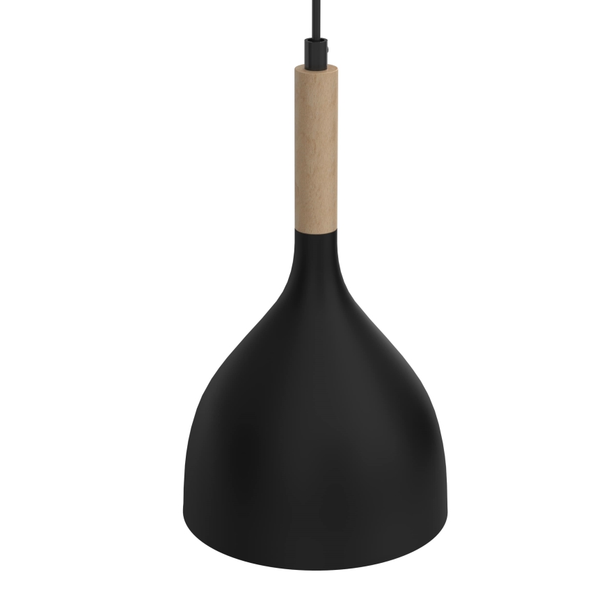 Luster na lanku NOAK WOOD 2xE27/15W/230V čierna/buk