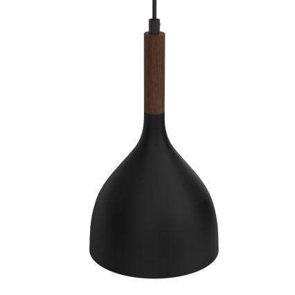 Luster na lanku NOAK WOOD 2xE27/15W/230V čierna/buk