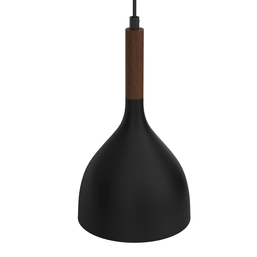 Luster na lanku NOAK WOOD 2xE27/15W/230V čierna/buk