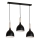 Luster na lanku NOAK WOOD 3xE27/15W/230V čierna/buk