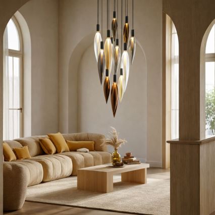 Luster na lanku NORDIC 11xG9/5W/230V čierny