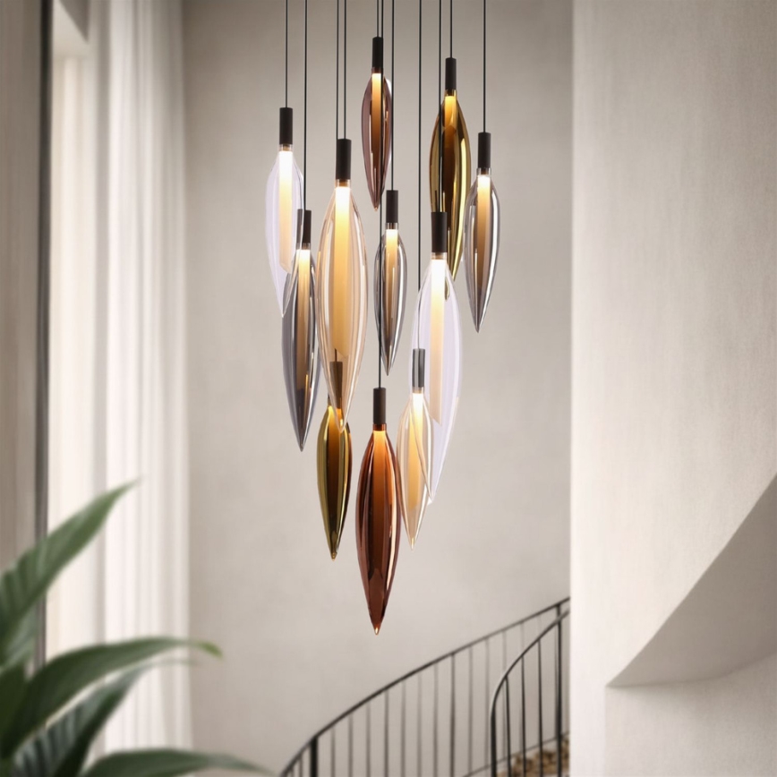 Luster na lanku NORDIC 11xG9/5W/230V čierny