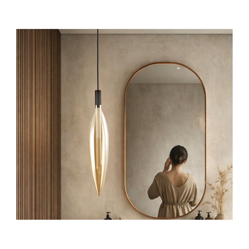 Luster na lanku NORDIC 1xG9/5W/230V čierna/dymovo-béžová
