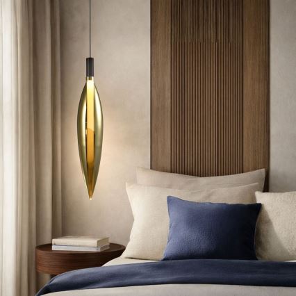 Luster na lanku NORDIC 1xG9/5W/230V čierna/zlatá