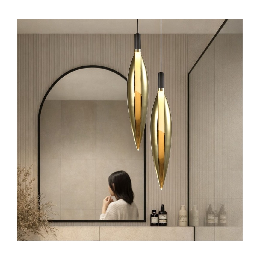 Luster na lanku NORDIC 1xG9/5W/230V čierna/zlatá