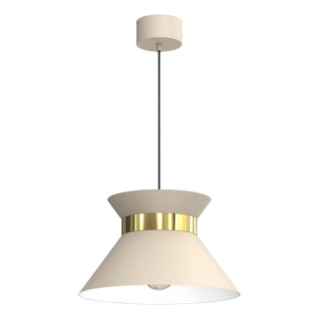 Luster na lanku NORGE 1xE27/15W/230V béžová/zlatá