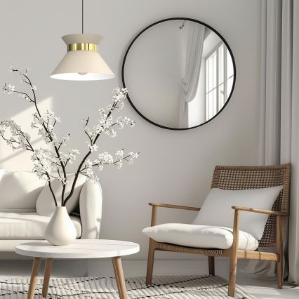 Luster na lanku NORGE 1xE27/15W/230V béžová/zlatá