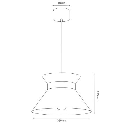 Luster na lanku NORGE 1xE27/15W/230V čierna/zlatá