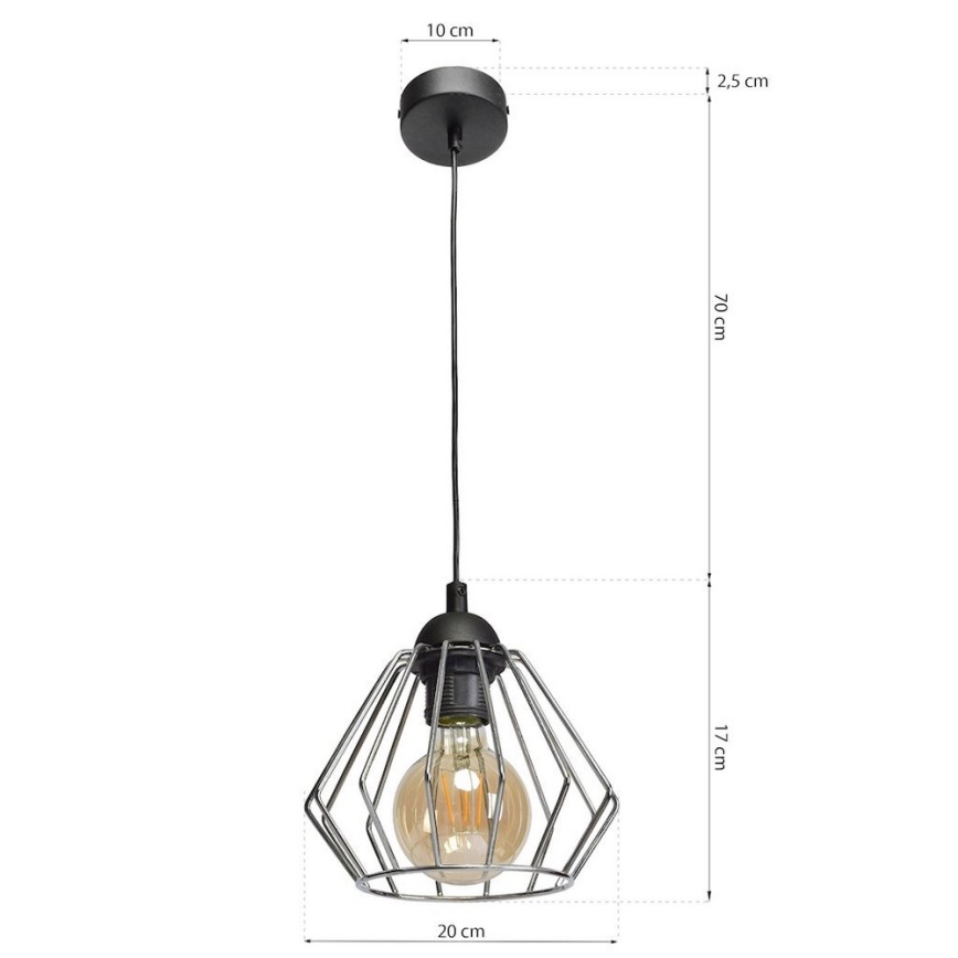 Luster na lanku NORMAN 1xE27/60W/230V