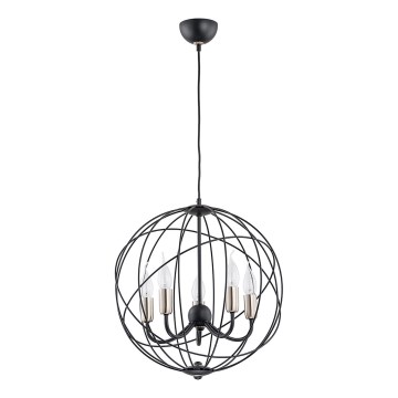 Luster na lanku NOSFERATU 5xE14/10W/230V čierna/zlatá