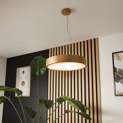 Luster na lanku OAK 3xE27/60W/230V dub ø 47,5 cm