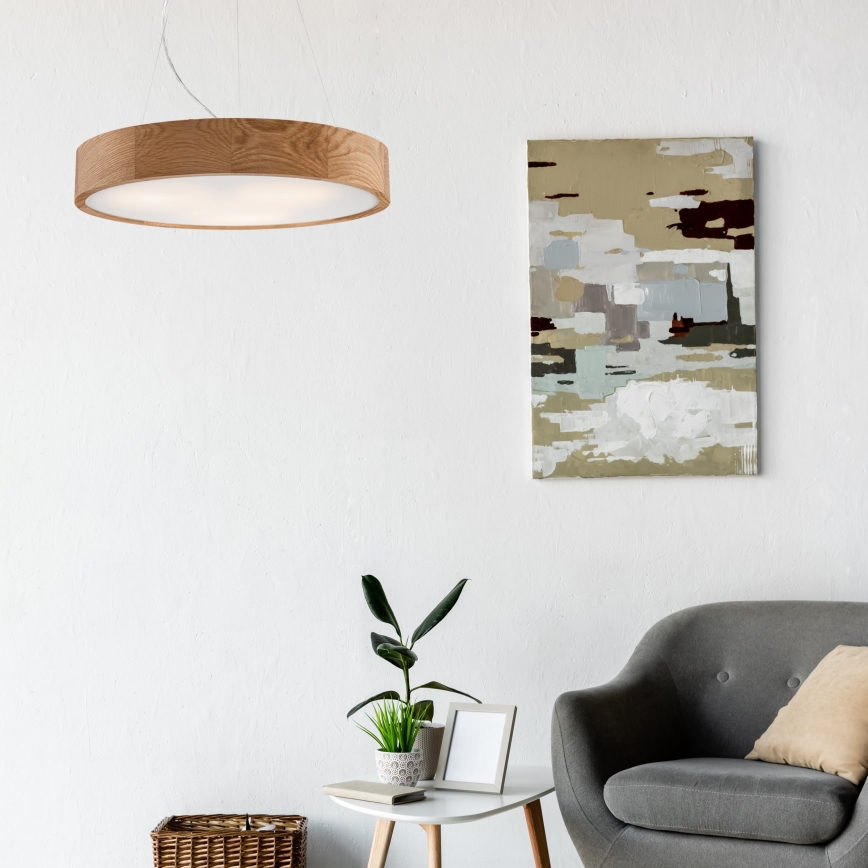 Luster na lanku OAK 3xE27/60W/230V dub ø 47,5 cm