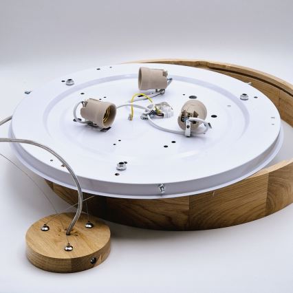 Luster na lanku OAK 3xE27/60W/230V dub ø 47,5 cm