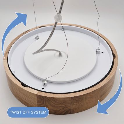Luster na lanku OAK 3xE27/60W/230V dub ø 47,5 cm