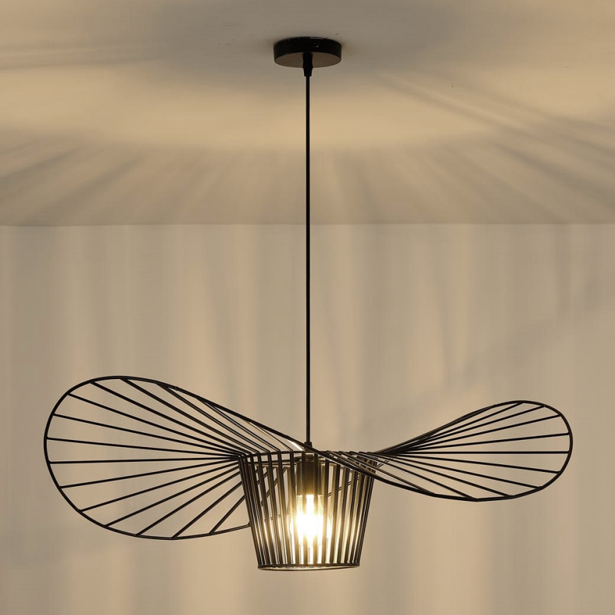 Luster na lanku OGGI 1xE27/40W/230V pr. 80 cm čierna