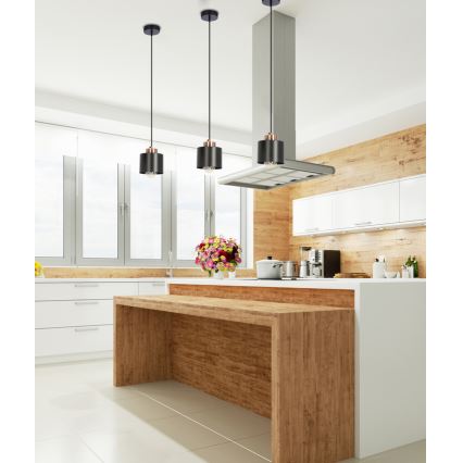 Luster na lanku OLENA 1xE27/60W/230V čierna