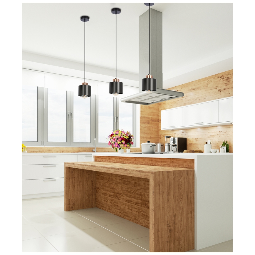 Luster na lanku OLENA 1xE27/60W/230V čierna