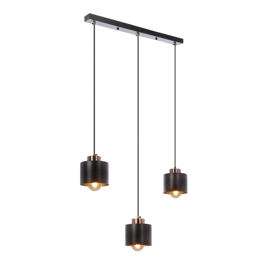 Luster na lanku OLENA 3xE27/60W/230V čierna