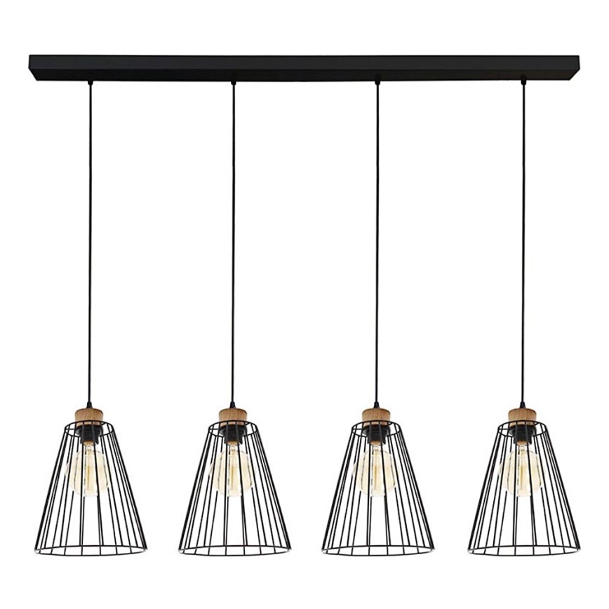 Luster na lanku ORAZIO 4xE27/60W/230V dub