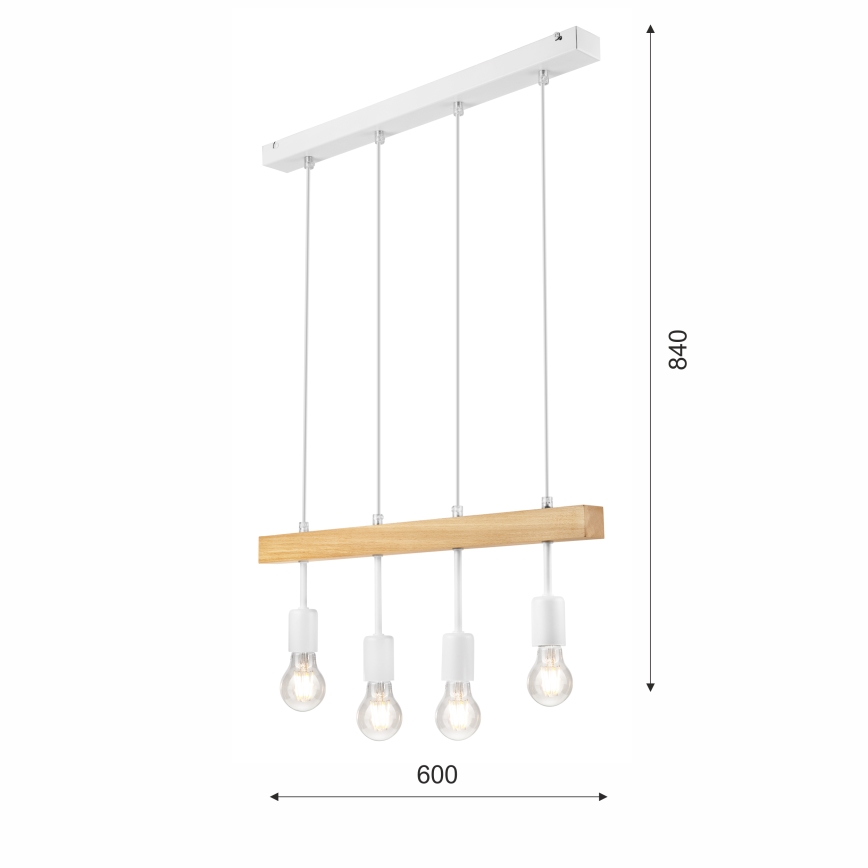 Luster na lanku ORAZIO 4xE27/60W/230V buk