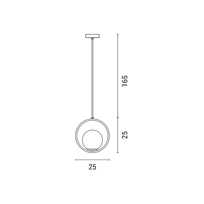 Luster na lanku ORBA 1xE27/15W/230V mosadz