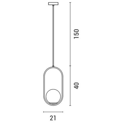 Luster na lanku ORBA 1xE27/15W/230V mosadz