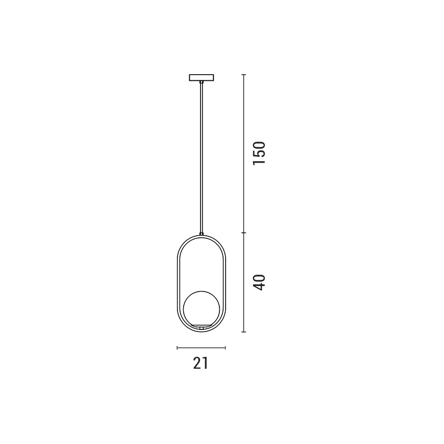 Luster na lanku ORBA 1xE27/15W/230V mosadz
