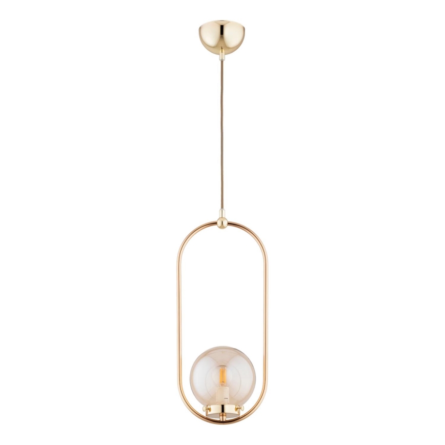 Luster na lanku OVAL 1xE14/10W/230V zlatá