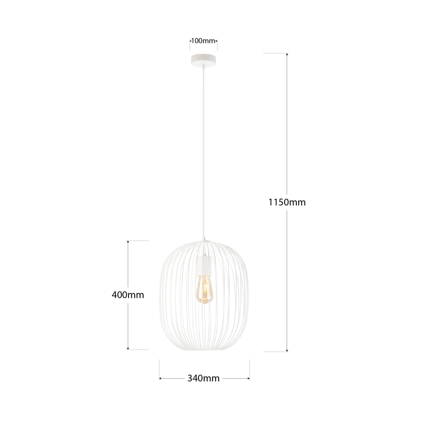 Luster na lanku OVELLA 1xE27/15W/230V pr. 34 cm krémový