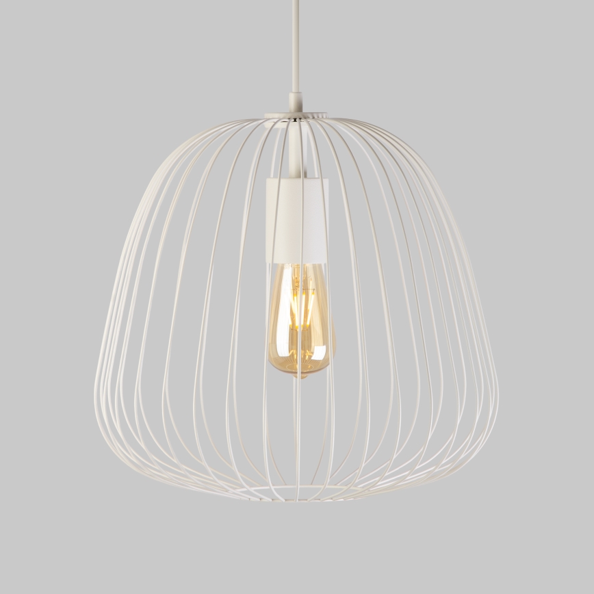 Luster na lanku OVELLA 1xE27/15W/230V priemer 36 cm krémový