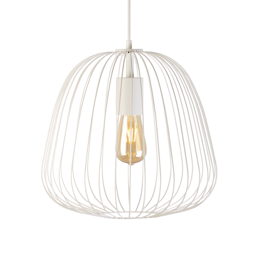 Luster na lanku OVELLA 1xE27/15W/230V priemer 36 cm krémový