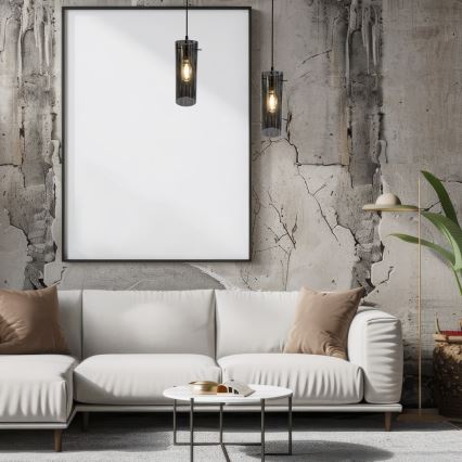 Luster na lanku PADOVA 1xE27/15W/230V čierna