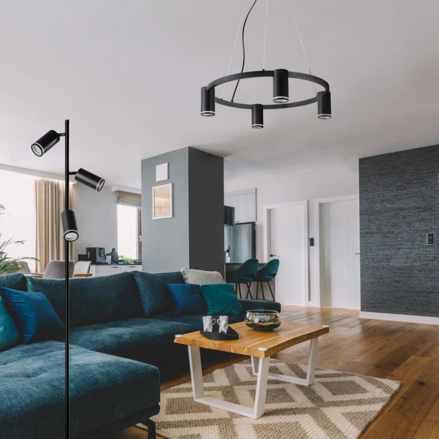 Luster na lanku PARIS 4xGU10/12W/230V čierna