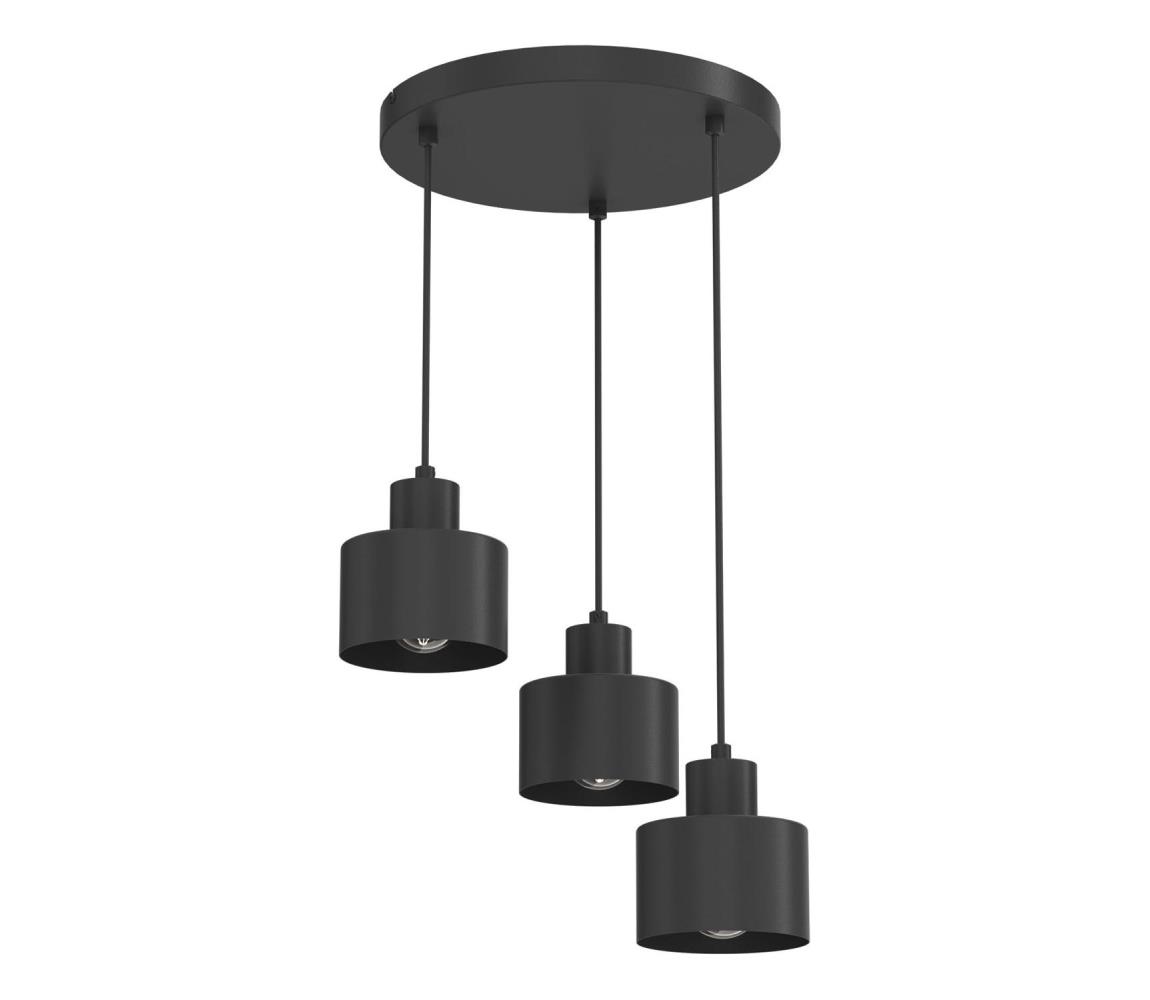 Luster na lanku PARKLA 3xE27/15W/230V čierny 8778