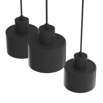 Luster na lanku PARKLA 3xE27/15W/230V čierny