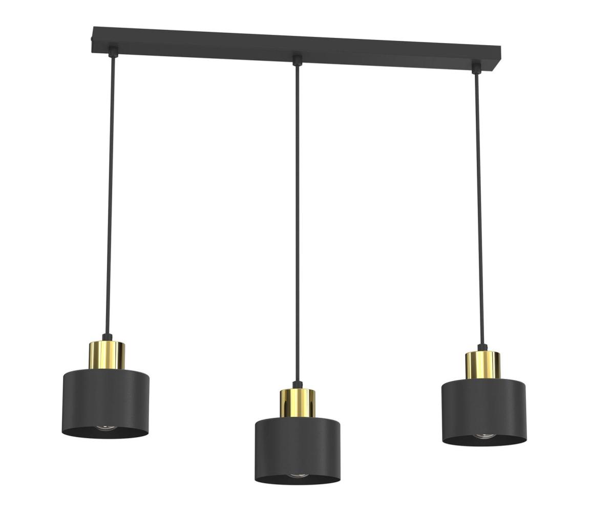 Luster na lanku PARKLA 3xE27/15W/230V čierny 8783A