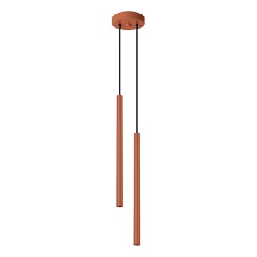 Luster na lanku PASTELO 2xG9/8W/230V červená