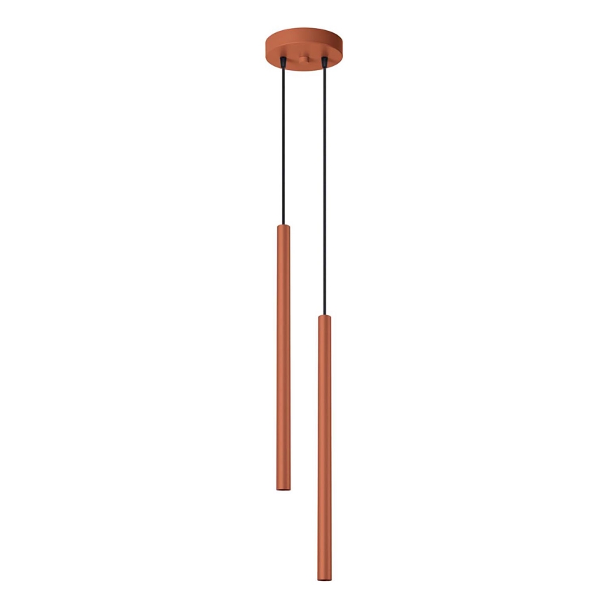 Luster na lanku PASTELO 2xG9/8W/230V červená