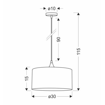 Luster na lanku PATTI 1xE27/60W/230V pr. 30 cm zelená