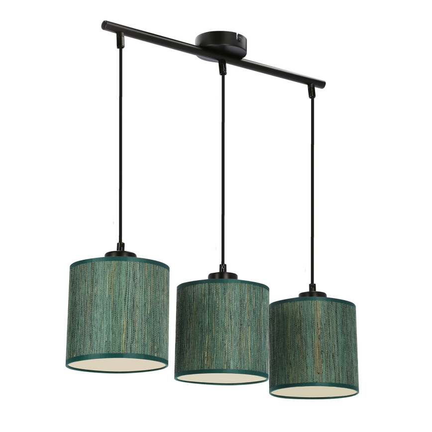 Luster na lanku PATTI 3xE27/60W/230V zelená