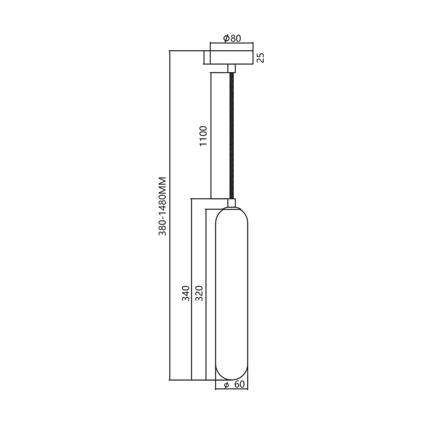 Luster na lanku PAX 1xG9/9W/230V čierna