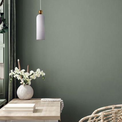 Luster na lanku PIEGA 1xE14/40W/230V mosadz/biela