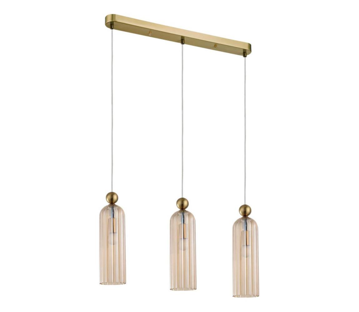 Light Prestige Luster na lanku PIEGA 3xE14/40W/230V mosadz/dymová béžová LP-939/3L amber