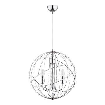 Luster na lanku PIKO 3xE14/10W/230V lesklý chróm
