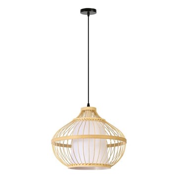 Luster na lanku PINCHOS 1xE27/40W/230V pr. 40 cm bambus