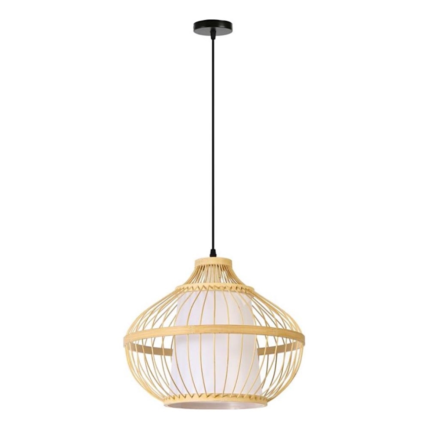 Luster na lanku PINCHOS 1xE27/40W/230V pr. 40 cm bambus